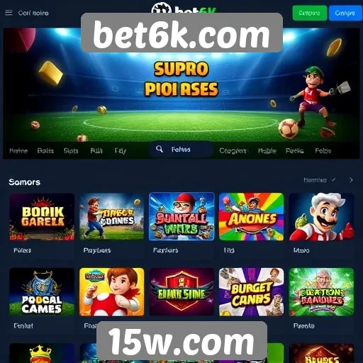 Variedade de jogos disponíveis no bet6k.com